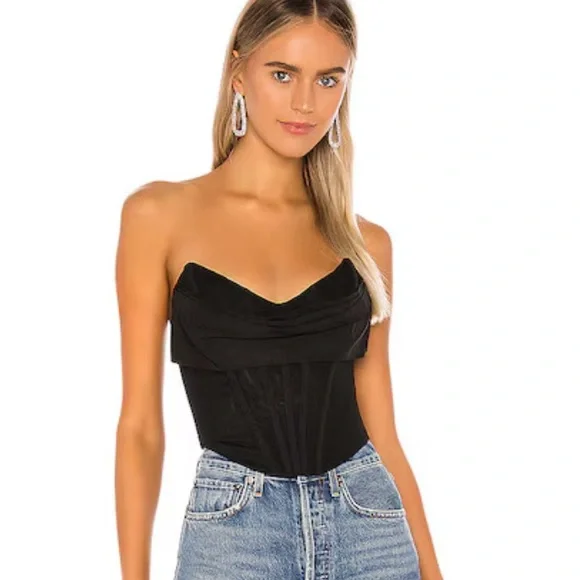 NBD Hailee Bustier Top Ivory Corset Boned mesh strapless Revolve NWT $168 Sz XXS - Picture 4 of 9